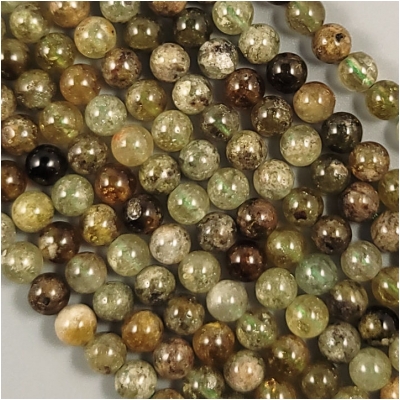Green Garnet Round Gemstone Beads (D) Approximate Size 6mm 15.75 inches CLOSEOUT