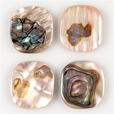 2 Mother of Pearl Rectangle Cabochon (N) Approximate Size 16.5 x 18.2mm to 16.9 x 18.3mm CLOSEOUT