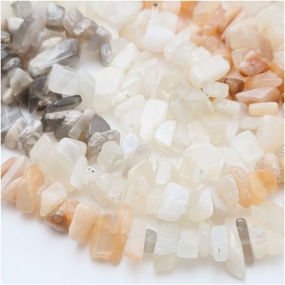 Mutli Moonstone Chip Gemstone Beads (N) Approximate size 1.4 to 12.15mm 36 inches