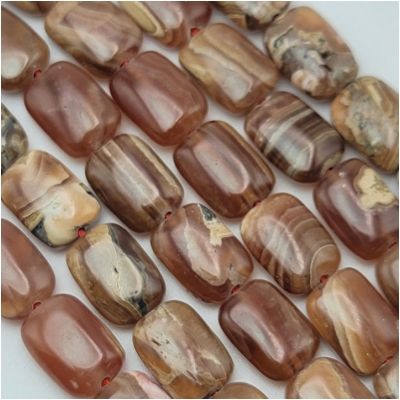 Rhodochrosite Brown Puff Rectangle Gemstone Beads (N) Approximate size 10 x 14mm 15.75 inches