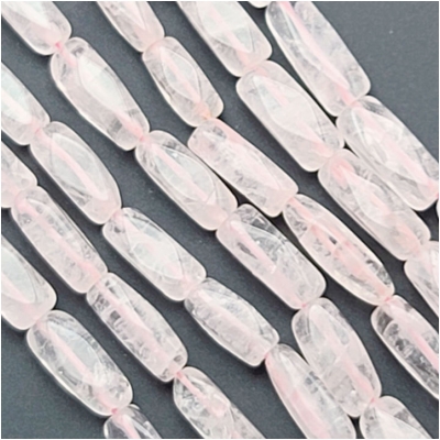 Rose Quartz Long Faceted Nugget Gemstone Beads (N) Approximate size 4 x 10.2mm to 5.6 x 14.1mm 13 inches