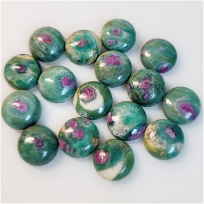 3 Ruby Fuschite 12mm Round Gemstone Cabochon (N)