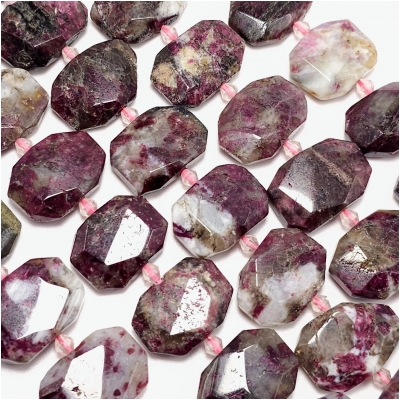 Tourmaline in Quartz Faceted Octagon Gemstone Beads (N) 15 x 22mm 15.75 inches