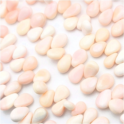 Pink Conch Shell Hand Cut Top Drilled Drop Beads (N) 4.6 x 7.6mm to 7.5 x 10.7mm