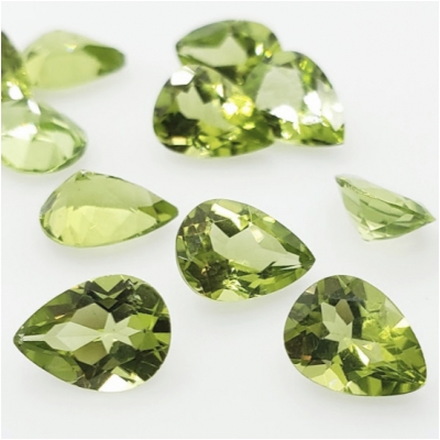 1 Peridot Faceted 6x8mm Pear Shape Loose Cut Gemstone (N) 6 x 8mm  CLOSEOUT