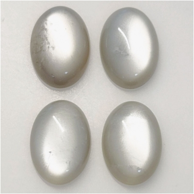1 Moonstone AA Oval Gemstone Cabochon Gray (N) 13 x 18mm