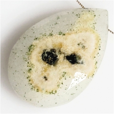 1 Solar Quartz Faceted Briolette Pendant Gemstone Bead (N) 17.7 x 26.7mm
