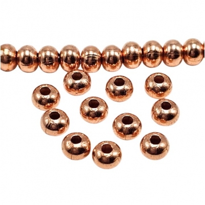 50 Copper 4.4mm Rondelle Metal Beads (N)