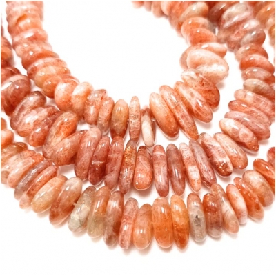 Sunstone Graduated Center Drilled Nugget Gemstone Beads (N) 8 x 9mm to 8.9 x 19.25mm 16.25 inches