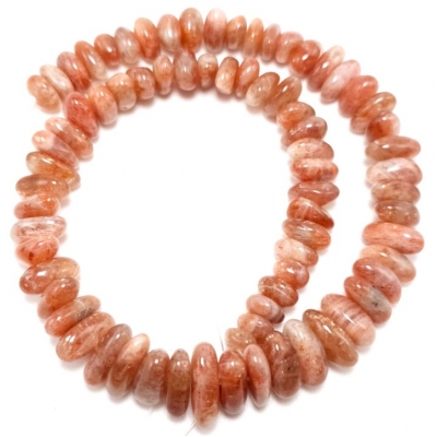 Sunstone Graduated Center Drilled Nugget Gemstone Beads (N) 8.5 x 8.6mm to 8.6 x 17.8mm 16.25 inches