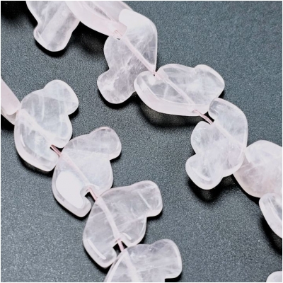 7 Rose Quartz Buffalo Carved Zuni Style Fetish Gemstone Beads (N) 13 x 20mm