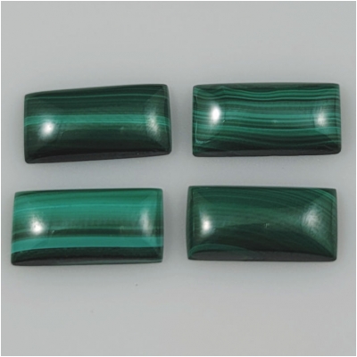 1 Malachite Long Rectangle Gemstone Cabochon (N) 7 x 14mm  CLOSEOUT