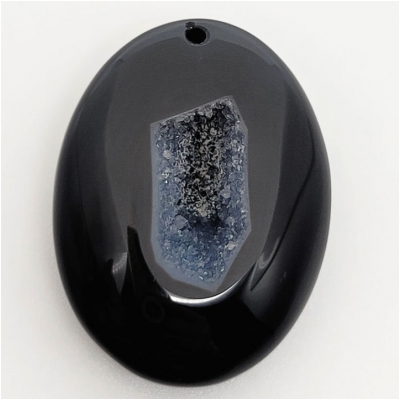 1 Druzy Agate Freeform Gemstone Pendant (D) Approximate Size 27.75 x 36.8mm