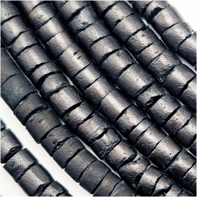 Coconut Shell Black Heishi Beads (DW) 4.8 to 5.4mm 24 inches Read Description