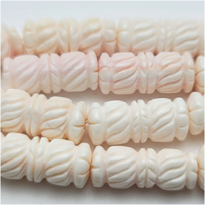 Pink Conch Shell Carved Tube Beads (N) 20.5 to 21.5mm 15.75 inches