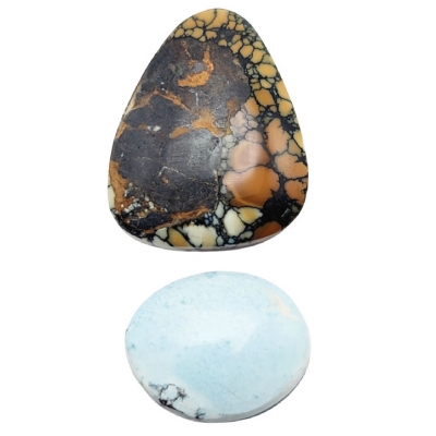 Turquoise North American 2 Piece Mix Backed Gemstone Cabochons (S) 15.3 x 18.7mm to 20.24 x 24.82mm