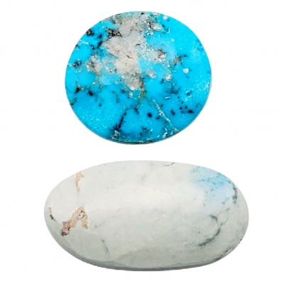 Turquoise North American 2 Piece Mix Backed Gemstone Cabochons (S) 18.2 x 19.9mm to 14.7 x 27mm