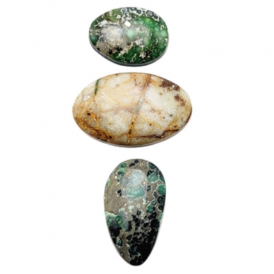 Turquoise North American 3 Piece Mix Backed Gemstone Cabochons (S) 12.52 x 16.72mm to 15 x 24.1mm