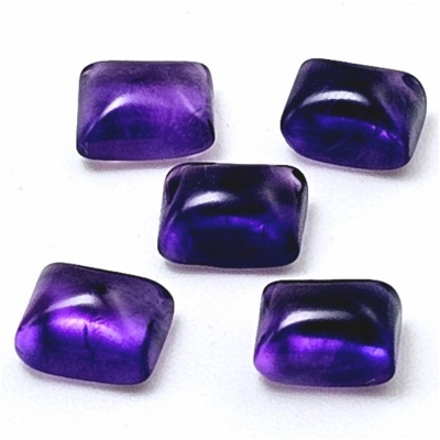 1 Amethyst 6.5 x 8.5mm Rectangle Loose Cut Gemstone Cabochons (N)