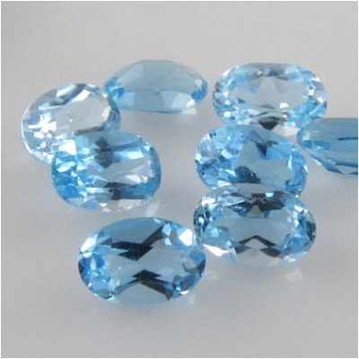 5 Sky Blue Topaz faceted oval loose cut gemstones (I) 4 x 6mm CLOSEOUT