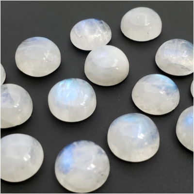 1 Rainbow Moonstone Round Cabochon Loose Cut Gemstone (N) Approximate size 8.70 to 9.21mm
