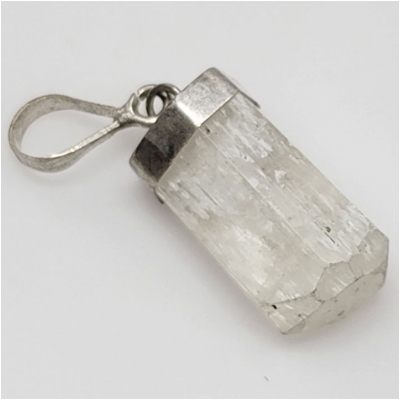 Kunzite Gemstone Pendant Sterling Cap and Bail (N) 10.65 x 19.4mm CLOSEOUT