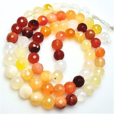 Fire Opal Faceted Round Grade AA Gemstone Beads (N) 6.25mm 15.75 inches
