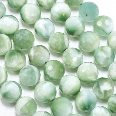 Green Moonstone Micro Faceted Round AAA Grade Gemstone Beads (N) 8mm 15 inches
