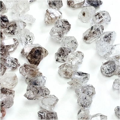 Herkimer Diamond Quartz Top Drilled Gemstone Beads (N) 7.2 to 12.5mm 8 inches