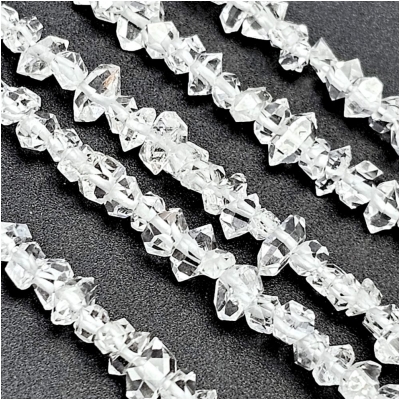 Herkimer Diamond Quartz Points Clear Gemstone Beads (N) 2.5 to 5.3mm 15 inches