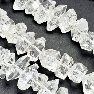 Herkimer Diamond Quartz Included Points Gemstone Beads (N) 7.2 to 12.5mm 16 inches