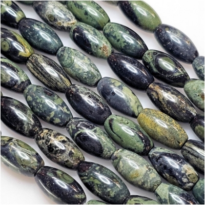 Kambaba Jasper Oval Barrel Gemstone Beads (N) 16 x 18mm 16 inches