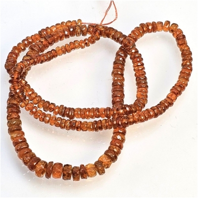 Orange Kyanite Hand Cut Faceted Graduated Rondelle Grade AAA Gemstone Beads (N) 3 to 5.3mm 16 inches