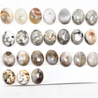 1 Ocean Jasper AA Oval Gemstone Cabochons(N) 8x 10mm Color Light