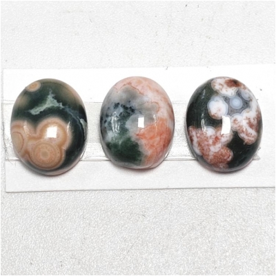 1 Ocean Jasper AA Oval Gemstone Cabochons(N) 8x 10mm Color Peach Green