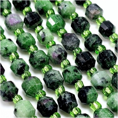 Ruby Zoisite Faceted Energy Prism Gemstone Beads (N) 6mm 15.25 inches