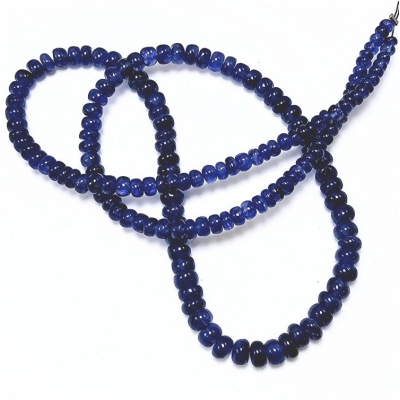 Sapphire Graduated Hand Cut Rondelle AAA Gemstone Beads (N) 3 to 4.95mm 16 inches