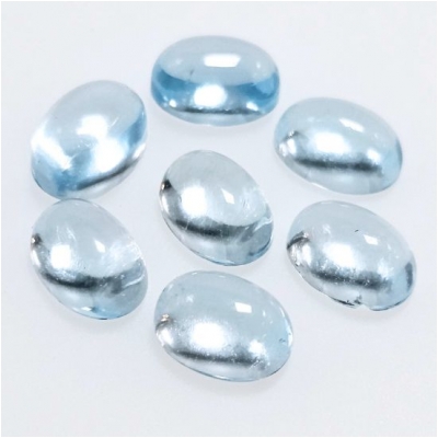 2 Sky Blue Topaz Oval High Dome Loose Cut Gemstone Cabochon (IH) 5 x 7mm