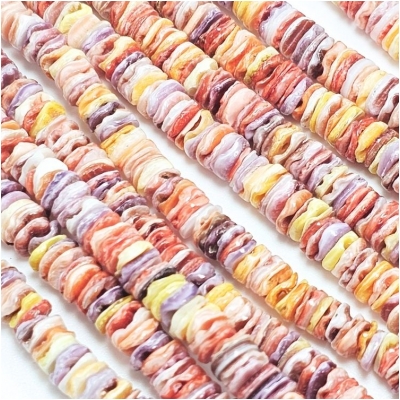 Pectin Shell Heishi Multicolor Shell Beads (N) 5.5mm 16 inches