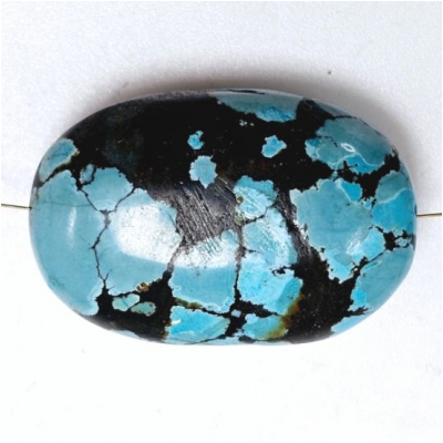 Hubei Turquoise Smooth Large Nugget Gemstone Bead (S) 21.07 x 31.48mm 1 piece
