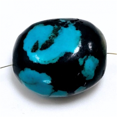 Hubei Turquoise Smooth Large Nugget Gemstone Bead (S) 22.6 x 26.4mm 1 piece