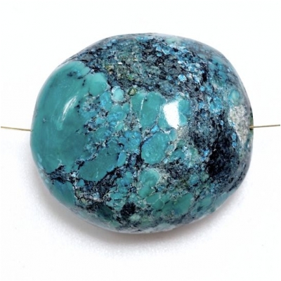 Hubei Turquoise Smooth Large Nugget Gemstone Bead (S) 26.43 x 29.08mm 1 piece
