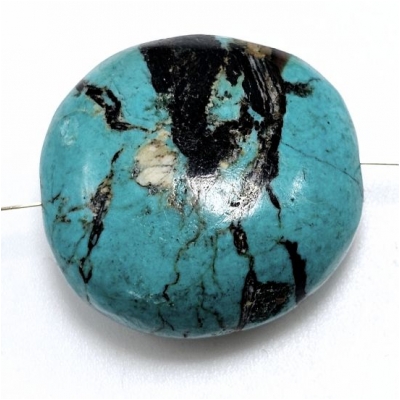 Hubei Turquoise Smooth Large Nugget Gemstone Bead (S) 25.6 x 25.8mm 1 piece