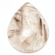 Gold Rutile Quartz Teardrop Gemstone Cabochon (N) 25.25 x 33.45mm