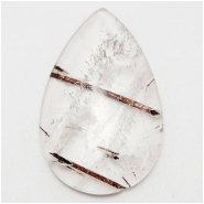 Red Rutile Quartz Teardrop Gemstone Cabochon (N) 25 x 38.6mm
