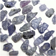 Tanzanite Graduated Top Drilled Raw Nugget Gemstone Beads (H) 12.75 to 20mm