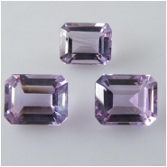 2 Amethyst light faceted octagon loose cut gemstones (N) Approximate size 4 x 6mm