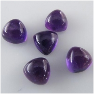 2 Amethyst plain trillion loose cut cabochon gemstone (N) Approximate size 9mm