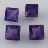 2 Amethyst Square Sugarloaf Gemstone Cabochons Loose Cut (N) 6mm