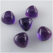 5 Amethyst plain trillion loose cut cabochon gemstones (N) Approximate size 5mm